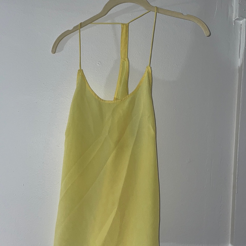 Yellow Halter Tank, sheer size 8